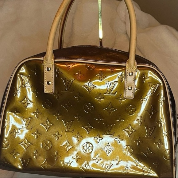 Louis Vuitton Gold Vernis Satchel with Monogram Embossing - Picture 1 of 7